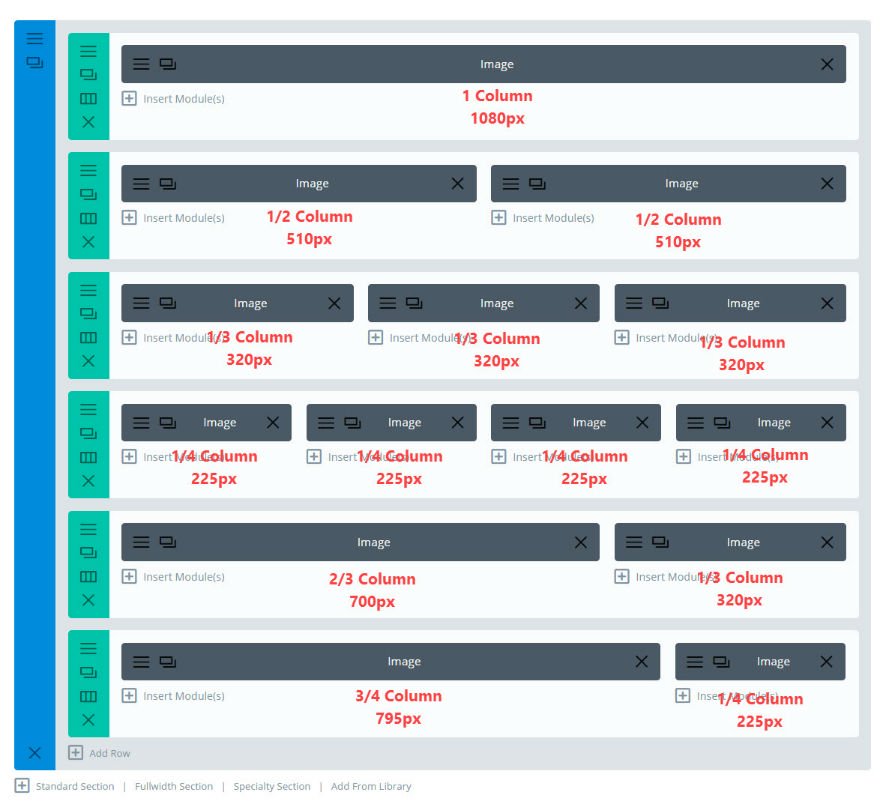 Divi Image Guide Sizes